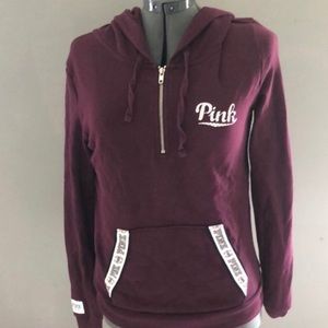 Pink Victoria Secret 3/4 zipper hoodie sweatshirt